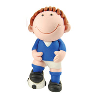 Footballer Resin Cake Toppers Blue Bulk