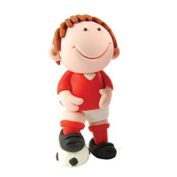 Footballer Resin Cake Toppers Red Bulk