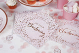 Pink On Your Christening Lunch Napkins 3 ply Foil Stamped