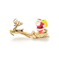 Santa & Golden Sleigh Plastic Cake Topper Picks Bulk