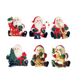 Toy Shop Santa Claus Plastic Cake Topper Picks & Gold Merry Christmas Motto Assortment (2 of each design)