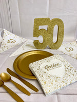 Golden Anniversary Lunch Napkins 3 ply Foil Stamped