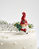 Christmas Gonk Resin Cake Topper & Silver Merry Christmas Motto