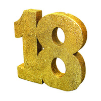 Number 18 Glitter Table Decoration Gold