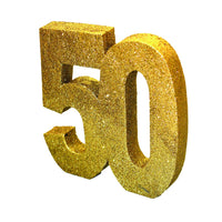 Number 50 Glitter Table Decoration Gold