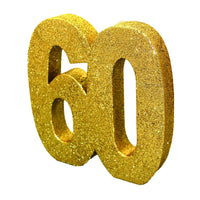 Number 60 Glitter Table Decoration Gold