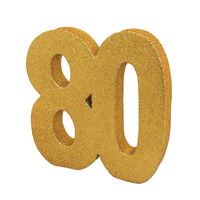 Number 80 Glitter Table Decoration Gold