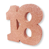 Number 18 Glitter Table Decoration Rose Gold