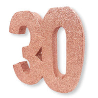 Number 30 Glitter Table Decoration Rose Gold