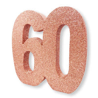 Number 60 Glitter Table Decoration Rose Gold