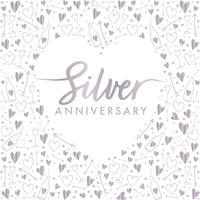 Silver Anniversary Lunch Napkins 3 ply Foil Stamped