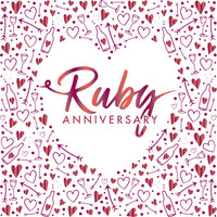 Ruby Anniversary Lunch Napkins 3 ply Foil Stamped