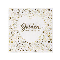 Golden Anniversary Lunch Napkins 3 ply Foil Stamped