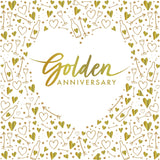 Golden Anniversary Lunch Napkins 3 ply Foil Stamped