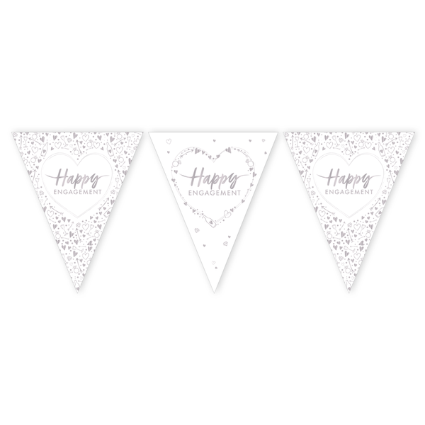 Happy Engagement Paper Flag Bunting Foil Stamped