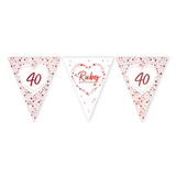 Ruby Anniversary Paper Flag Bunting Foil Stamped