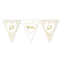 Golden Anniversary Paper Flag Bunting Foil Stamped