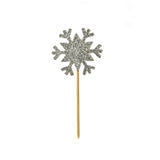 Glitter Snowflake Cupcake Toppers Silver