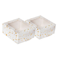 Gold Star Square Treat Boxes with Window Foil