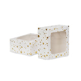 Gold Star Square Treat Boxes with Window Foil