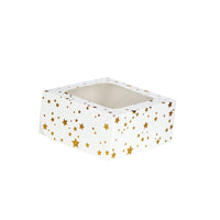 Gold Star Square Treat Boxes with Window Foil