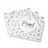 Pearl Anniversary Lunch Napkins 3 ply Foil Stamped