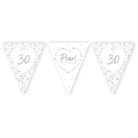 Pearl Anniversary Paper Flag Bunting Foil Stamped