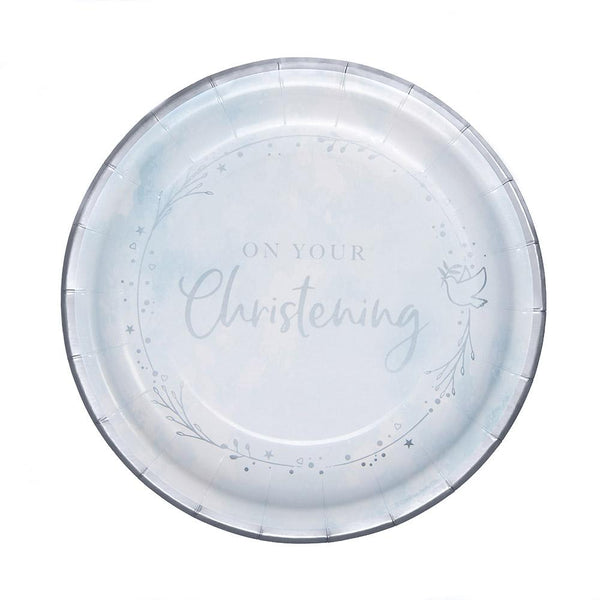 Blue On Your Christening Paper Dinner Plates