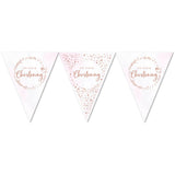 Pink On Your Christening Paper Flag Bunting Foil Stamped