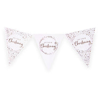 Pink On Your Christening Paper Flag Bunting Foil Stamped