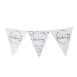 Blue On Your Christening Paper Flag Bunting Foil Stamped