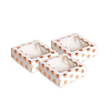 Rose Gold Polka Dot Small Square Treat Boxes with Window Foil