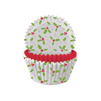 Holly Print Cupcake Cases