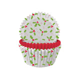 Holly Print Cupcake Cases