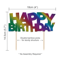 Rainbow Happy Birthday Cake Topper Foil