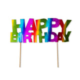 Rainbow Happy Birthday Cake Topper Foil