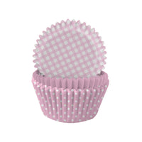 Pastel Pink Gingham & Polka Mix Cupcake Cases