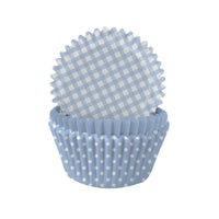 Pastel Blue Gingham & Polka Mix Cupcake Cases