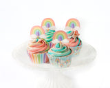 Pastel Rainbow Cupcake Toppers