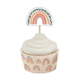 Neutral Rainbow Cupcake Toppers