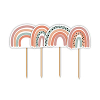 Neutral Rainbow Cupcake Toppers