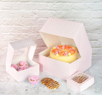 Pink Gingham Square Treat Boxes with Window