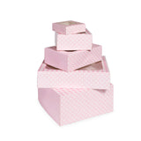 Pink Gingham Square Treat Boxes with Window