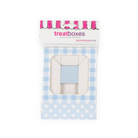 Blue Gingham Small Square Treat Boxes with Window