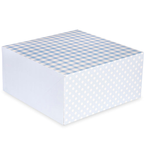 Blue Gingham 10" Cake Box