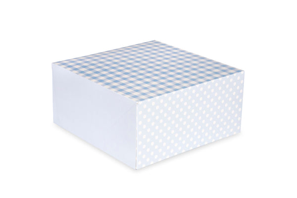 Blue Gingham 10" Cake Box