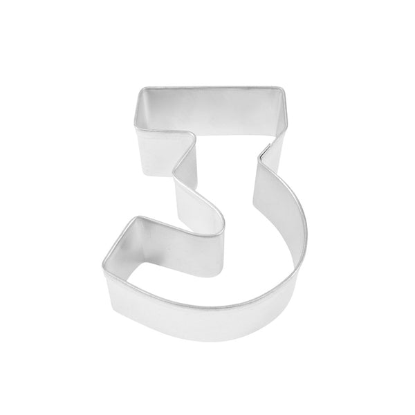 Number 3 Tin-Plated Cookie Cutter