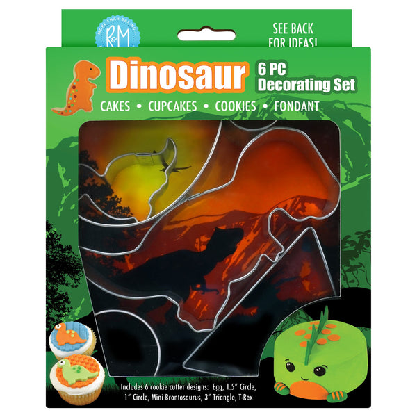 Dinosaur Tin-Plated Cake Decorating Cutter Kit