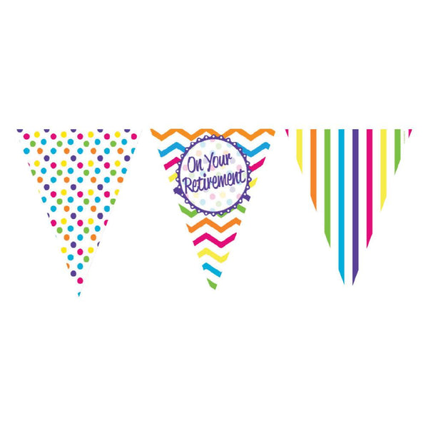 Chevron Stripe On Your Retirement Paper Flag Bunting