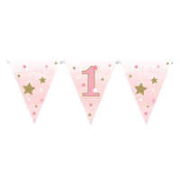 One Little Star Girl Paper Flag Bunting